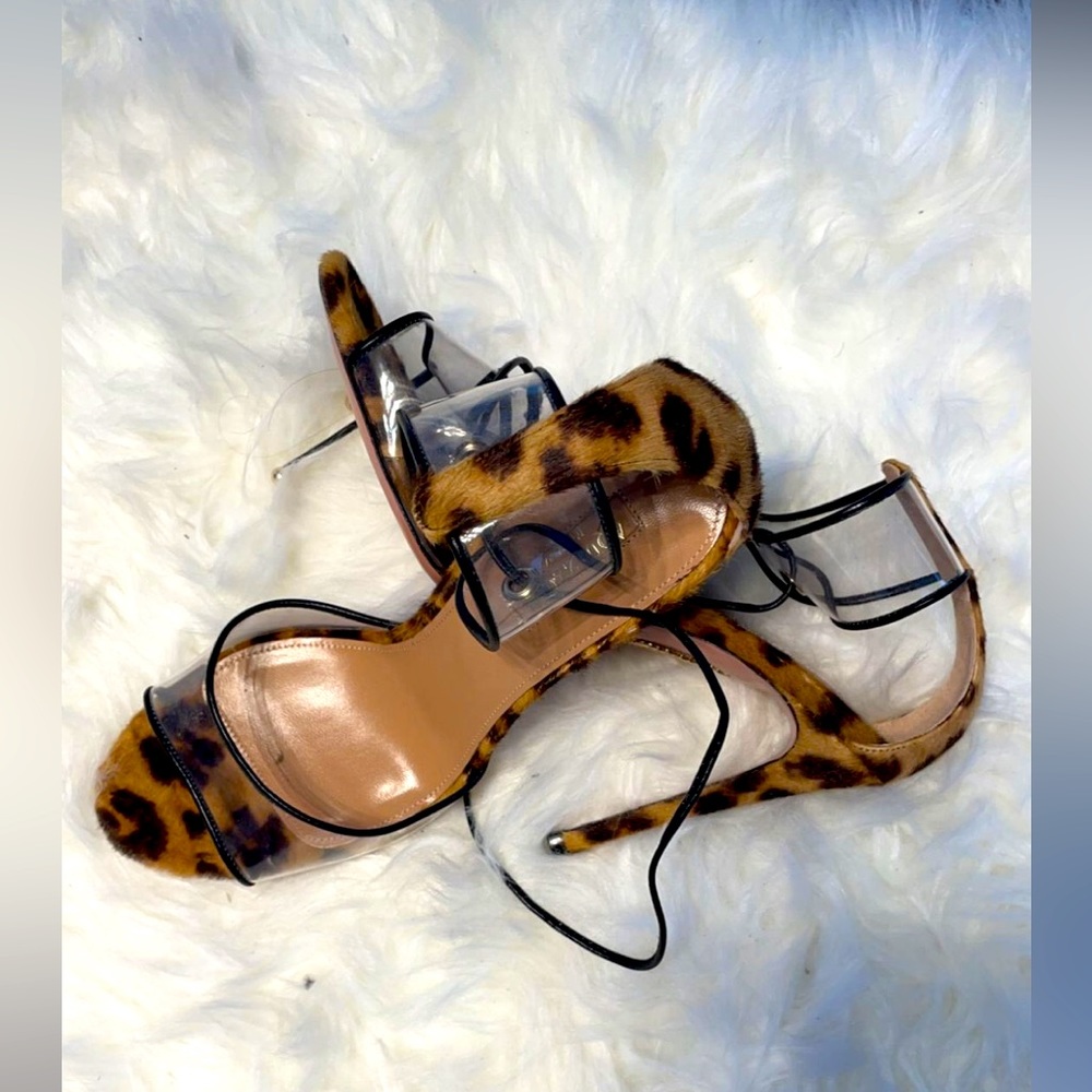 Aqquazura cheetah print high heels
